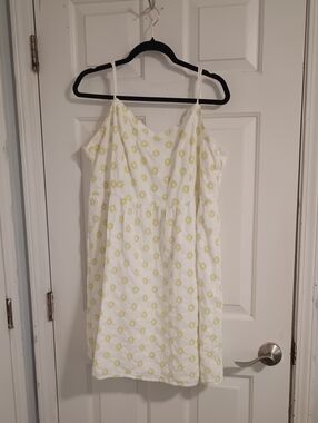 Old Navy White Mini Dress with Yellow Daisy Print